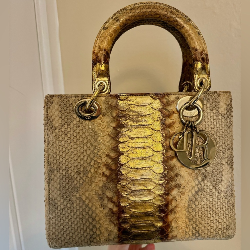 Dior lady luxury Python bag medium size great condition
